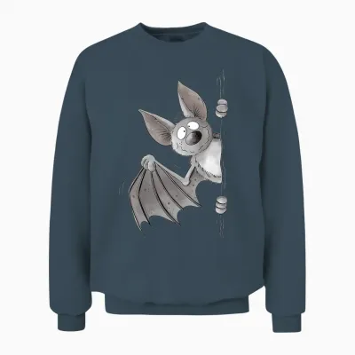 Funny Bat Flight Fox Animal Motif for Animal Lovers Fun T-Shirt, Black Unisex Sweatshirt - Dark Heather