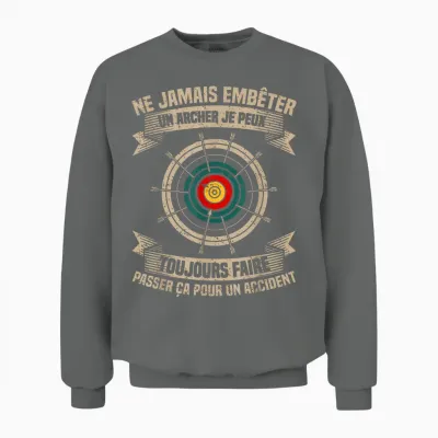 Amateur Archery Bow Hunter Archer Arrow Hunting T-Shirt, Black, S Unisex Sweatshirt - Graphite Heather