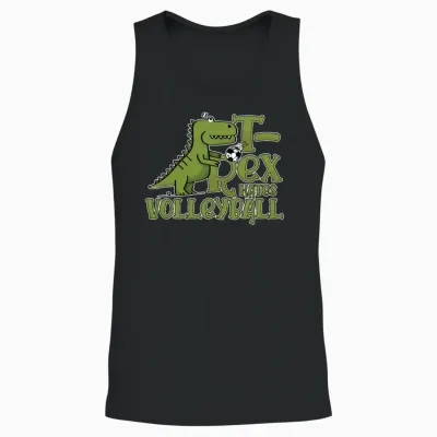 T Rex Hates Volleyball Unisex Tank Top - Black