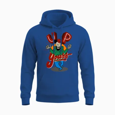 Up Yours Retro Unisex Hoodie - Royal