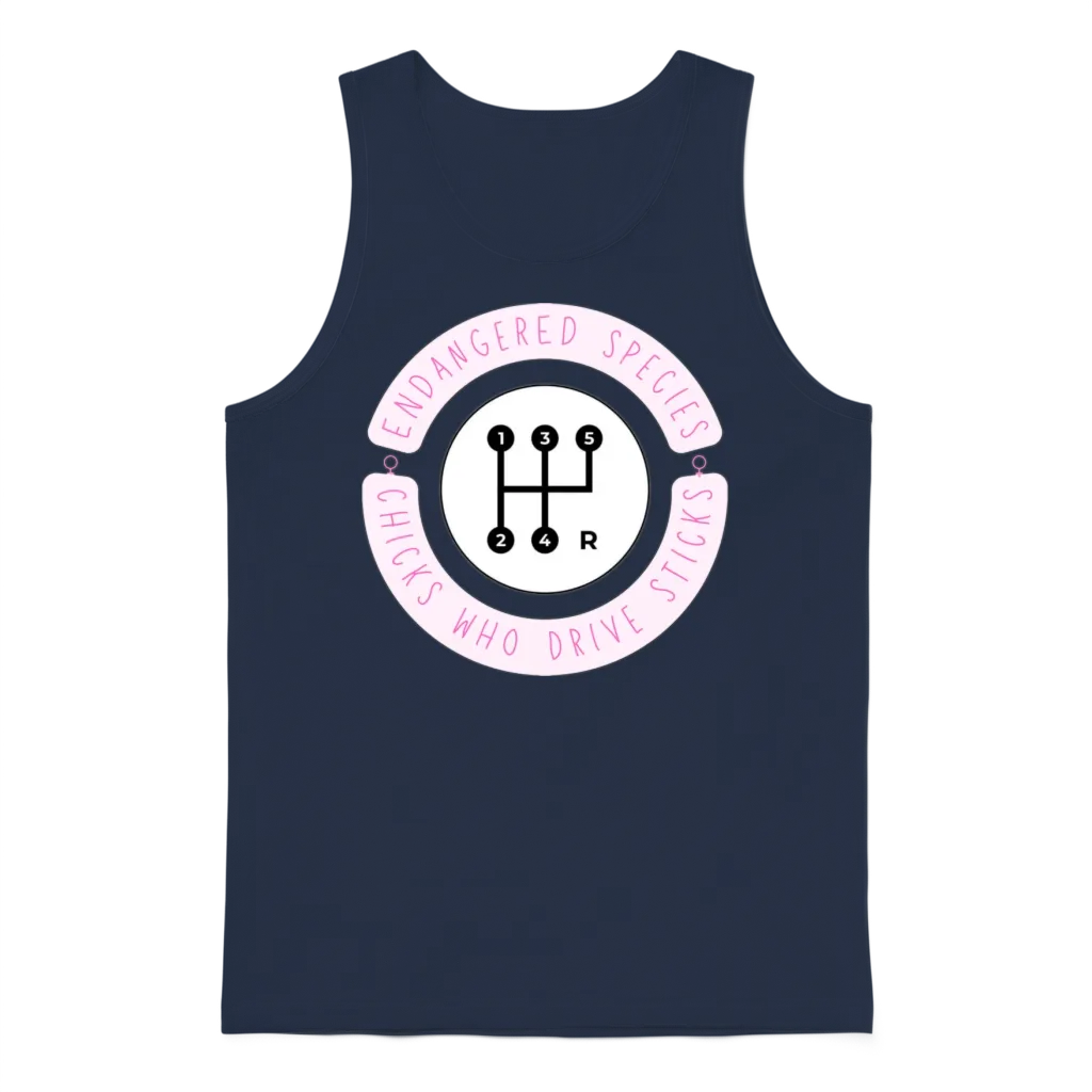 Chicks Who Drive Sticks Design Women's T-Shirts Unisex Tank Top - Navy