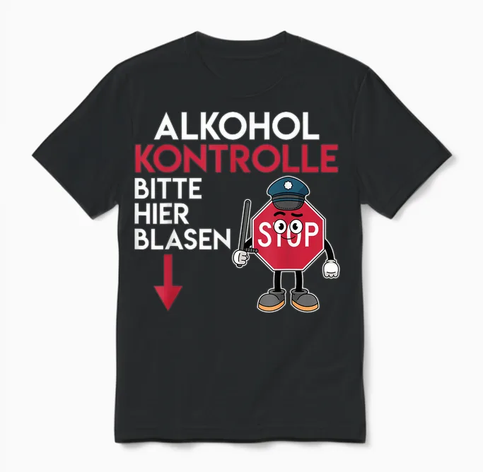Malle Alkoholkontrolle Bitte Hier Blasen Mallorca Unisex T-Shirt in Black