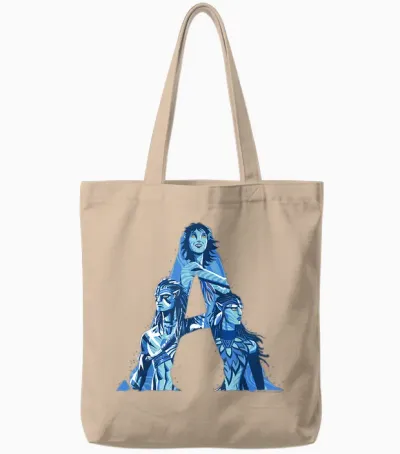 Avatar: Fire and Ash Jake Neytiri and Kiri Avatar Logo Tote Bags - Natural