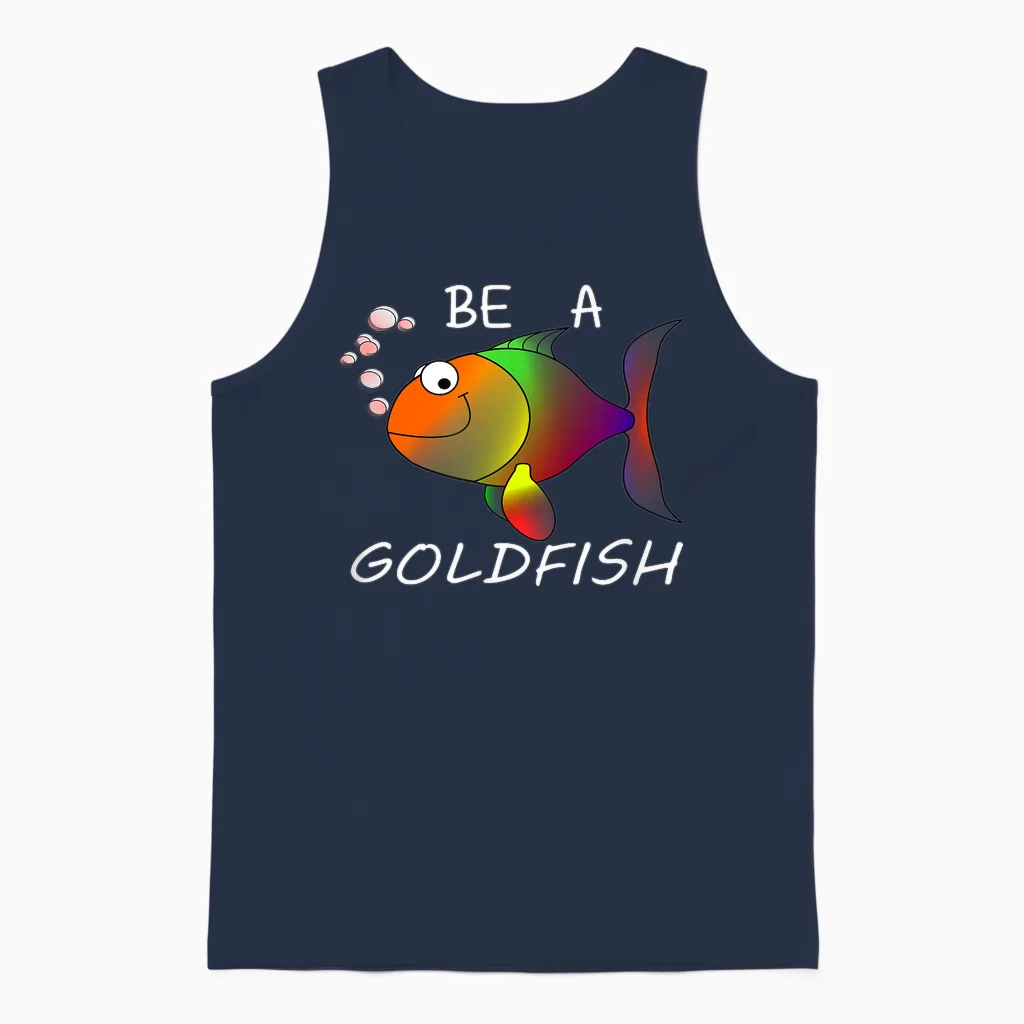 Sei Ein Goldfisch Unisex Tank Top in Navy