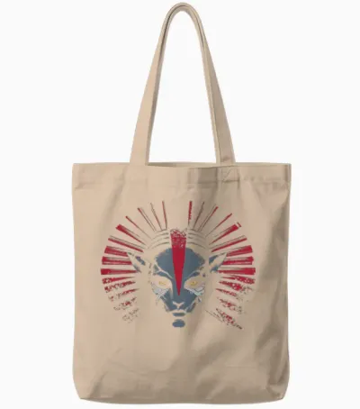 Avatar: Fire and Ash Varang Face Distressed Tote Bags - Natural