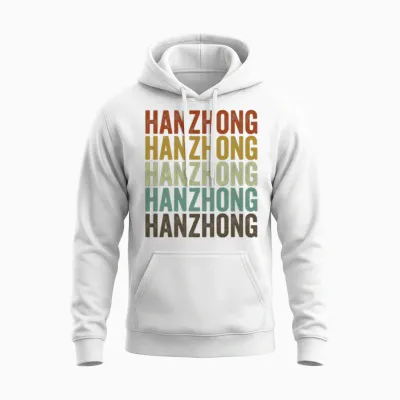 Hanzhong China Retro Vintage Unisex Hoodie - White