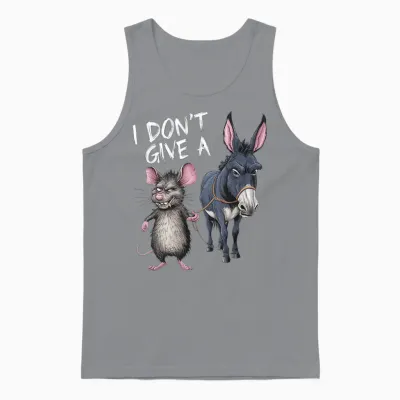 I Don't Give a Rats Ass Mouse & Donkey Funny Unisex Tank Top - Sport Grey