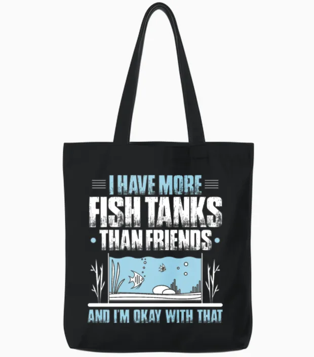 Fishkeeper Fishkeeping Aquarium Fish Tank Aquarist Tote Bags in Black