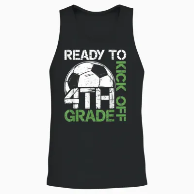 Ready to Kick off 4th Grade Kids Teacher First Day of School Unisex Tank Top - Black