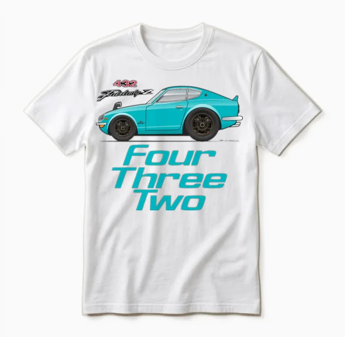 Four Light Blue Unisex T-Shirt in White
