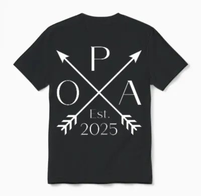 Befördert Zum Opa Est. 2025 Stolzer Opa 2025 Unisex T-Shirt - Black