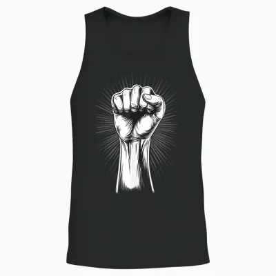 Fist Up Resistance Symbol Unity Unisex Tank Top - Black