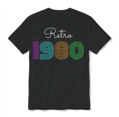 Retro 1980s Unisex T-Shirt - Black