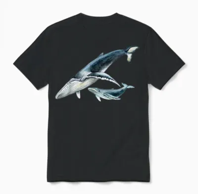 #snirt Blauwal Mit Kalb Tshirt Wal Hoodie Buckelwal Baby Wal Unisex T-Shirt - Black