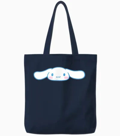 Cinnamoroll Front and Back Logo Tote Bags - Navy