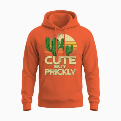 Funny Cactus Unisex Hoodie - Orange