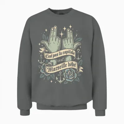 C'est Pas La Capitale C'est Marseille Unisex Sweatshirt - Graphite Heather