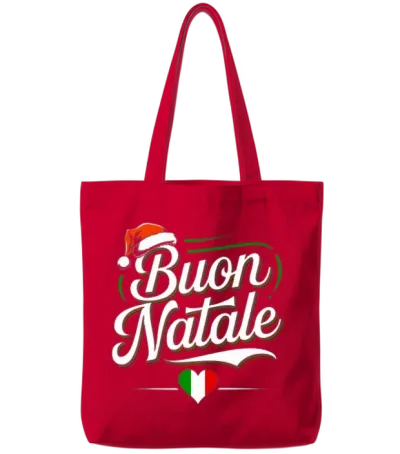 Buon Natale Italian Xmas Tote Bags - Red