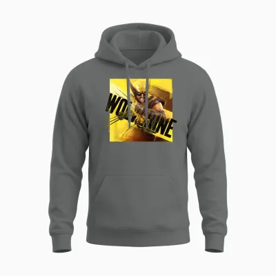 Marvel Wolverine Game Key Art Angled Logo 2026 Video Game Unisex Hoodie - Graphite Heather