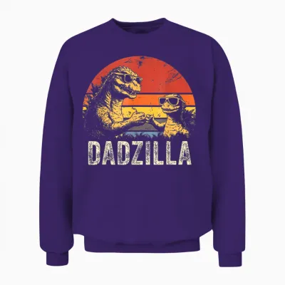 Vintage Dadzilla Father of the Fist Bump Dad Son Daughter Unisex Sweatshirt - Purple
