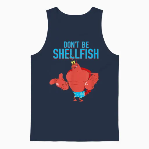 Mademark X Spongebob Squarepants - Larry the Lobster - Don't Be Shellfish Unisex Tank Top - Navy