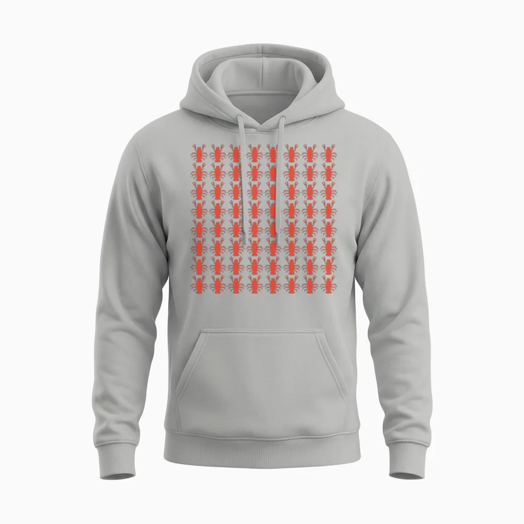 Retro Summer Crabs Pattern & Beach Gift Unisex Hoodie - Ash