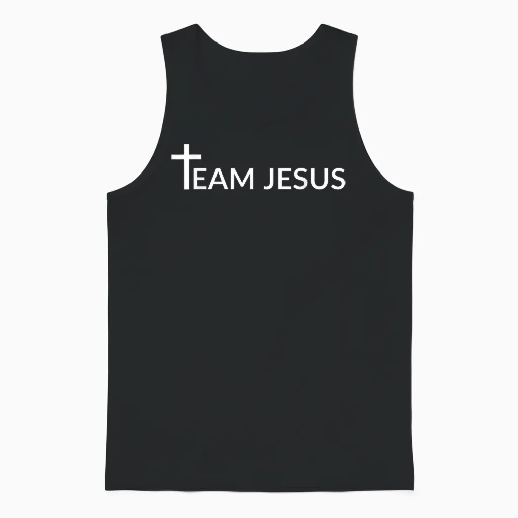 Team Jesus - Christian T-Shirt - Jesus T-Shirt, Black Unisex Tank Top in Black