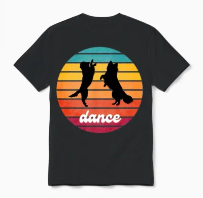 Retro Dance Dogs Unisex T-Shirt - Black