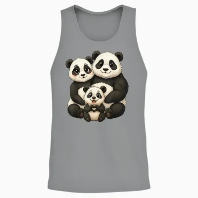 Panda Mit Familie | Süßer Pandabär Mit Panda Mama & Papa Unisex Tank Top - Sport Grey
