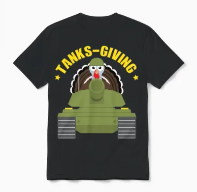 Tanks Giving Thanksgiving Turkey Tank Military Unisex T-Shirt - Black