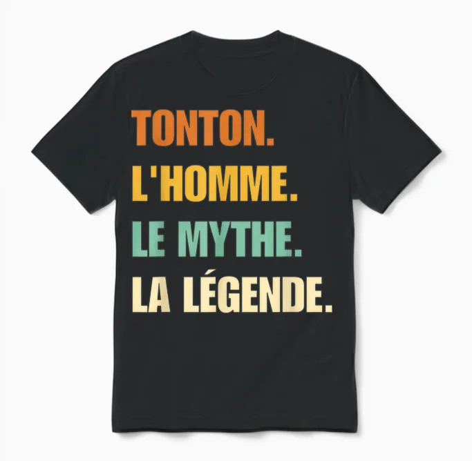 Custom Gift Tonton Man Legend Promoted Tonton 2026 Unisex T-Shirt in Black