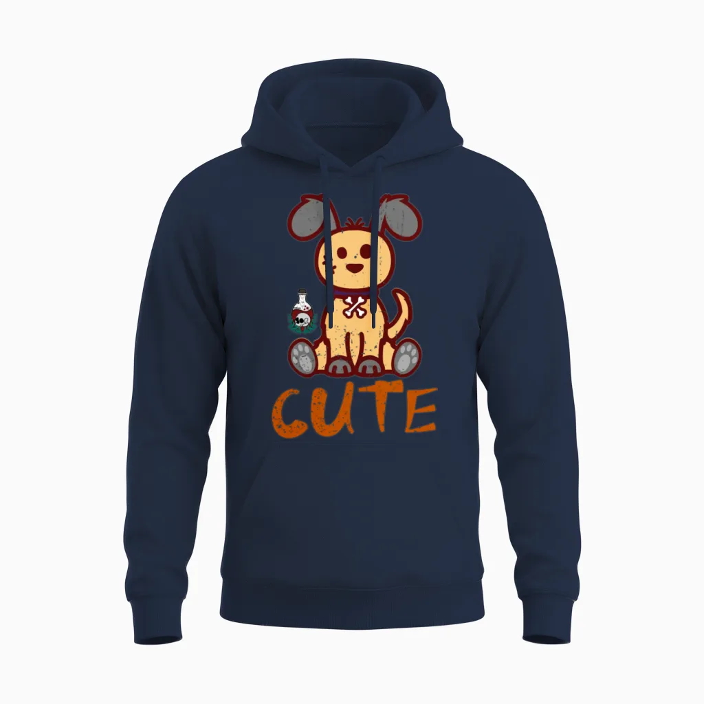 Cute but Creepy Funny Unisex Hoodie in Navy