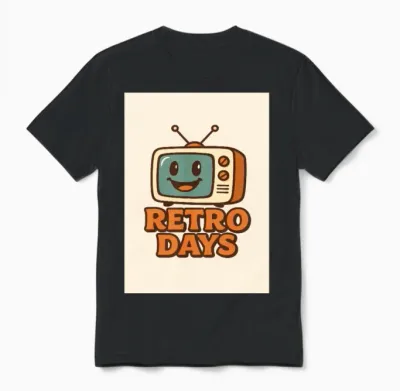 Retro Days Tv Nostalgia Unisex T-Shirt - Black