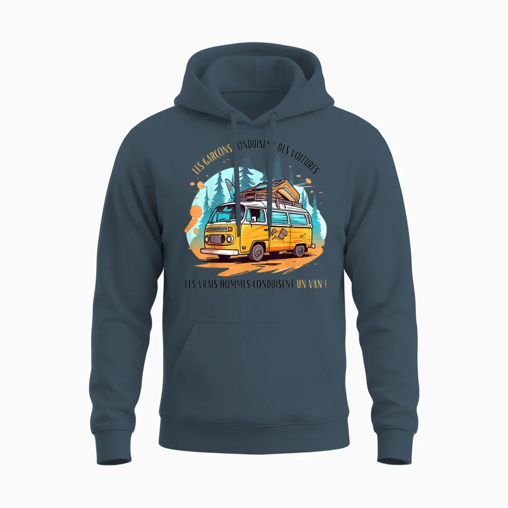 Homme Humour Chauffeur Van Humour Cadeau Van Life T-Shirt, White, S Unisex Hoodie in Dark Heather
