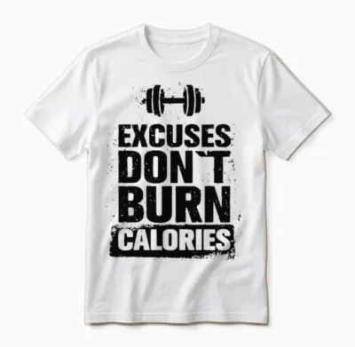 Excuses Dont Burn Calories Training Workout Gift Unisex T-Shirt - White