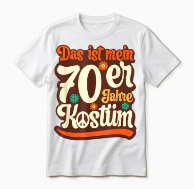 Das Ist Mein 70s Costume Outfit Party Men's, Women's T-Shirt, Black Unisex T-Shirt - White