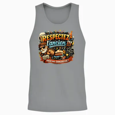 Cadeau Anniversaire Homme Original Humour Respectez L'ancien Unisex Tank Top - Sport Grey