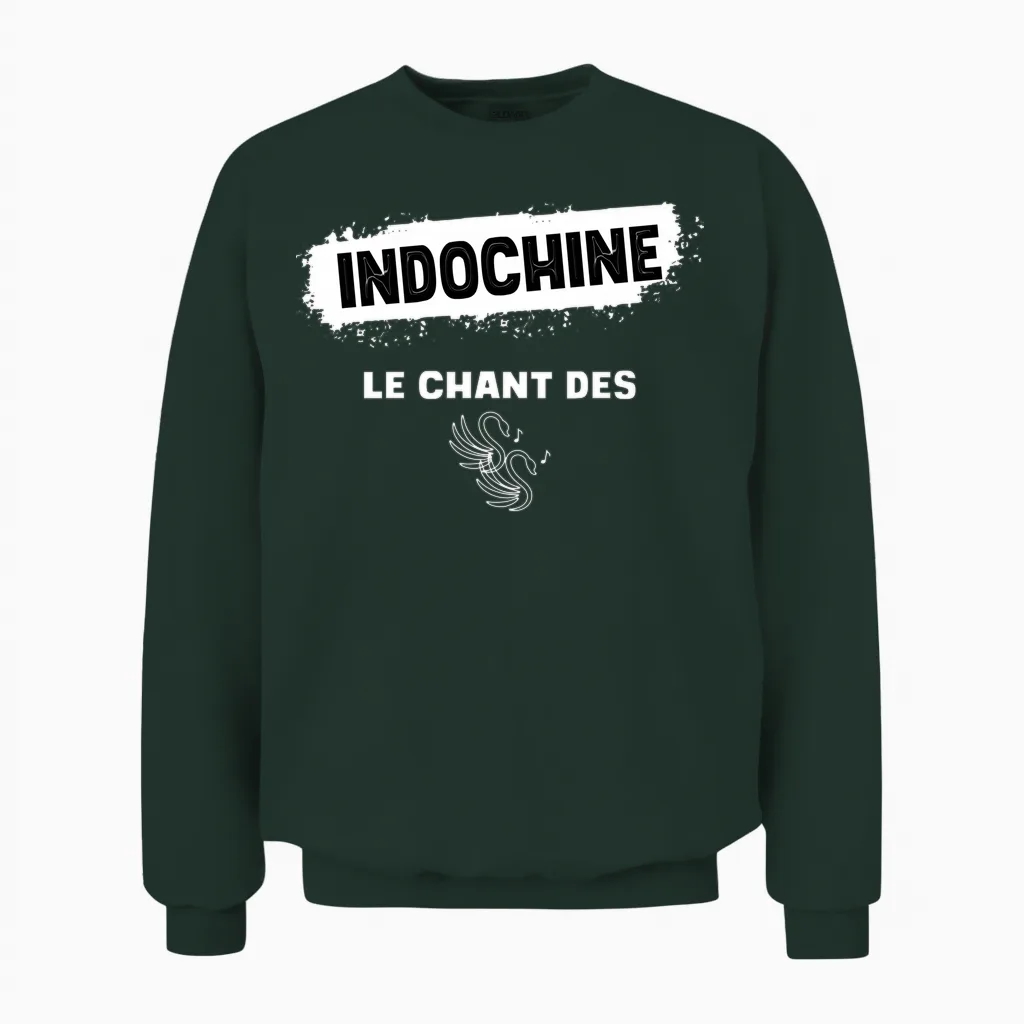 Indochine Swans Men Women and Children Long Sleeve, Black, S Unisex Sweatshirt in Forest