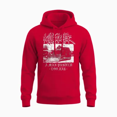 Killdozer Metal a Man Pushed Too Far Vintage Men's Women's T-Shirt, Black, S Unisex Hoodie - Red