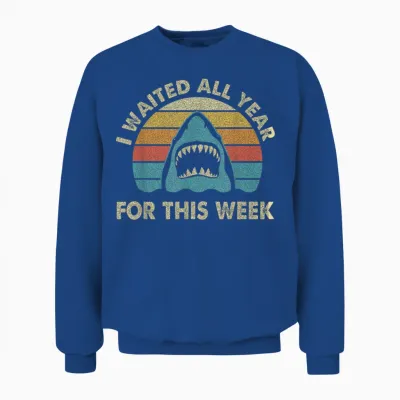 I Waited All Year for This Week - Shark Lover Ocean Wildlife Unisex Sweatshirt - Royal