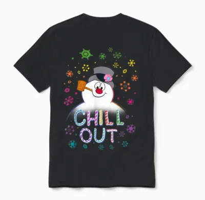 Frosty the Snowman Chill Out Portrait Unisex T-Shirt - Black