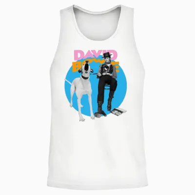 David Bowie and Dog Max Unisex Tank Top - White