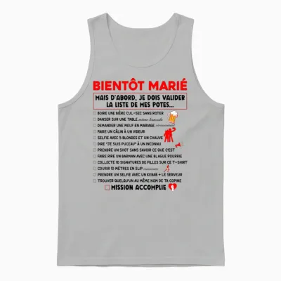 Bachelor Party Soon Married List Funny Evg T-Shirt, Black, S Unisex Tank Top - Ash