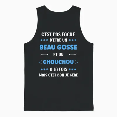 Beau Gosse Super Chouchou Boy Name Humour Chouchou T-Shirt, Black, S Unisex Tank Top - Black