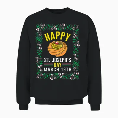 Saint Joseph's Day Shirt, Happy St Joseph's Day Unisex Sweatshirt - Black