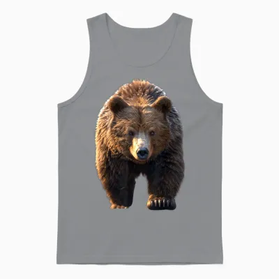 Lustige Braunbären Für Alle Grizzlybär Liebhaber Braunbär Grizzly Bär Bärenbrüder Wald Wilde Braun Bären T-Shirt Schwarz Klein Klassisch Crew Halbarm Polyester 100% Eu S Unisex Erwachsene Und Kinder Unisex Tank Top - Sport Grey