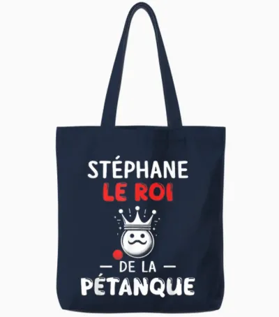 Personalised Gift Man First Name Stéphane Pétanque Humour Tote Bags - Navy