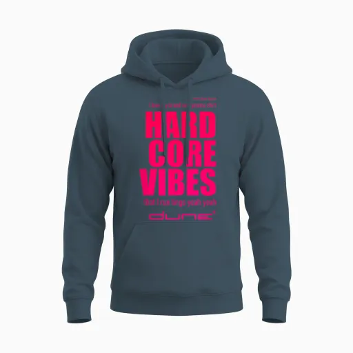 Official Original Dune Hardcore Vibes T-Shirt, Black Unisex Hoodie in Dark Heather