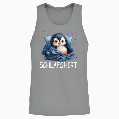 Penguin Official Sleep Shirt Cute Penguin Pyjamas T-Shirt, Black Unisex Tank Top - Sport Grey