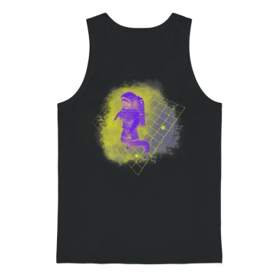 Retro Space Unisex Tank Top - Black
